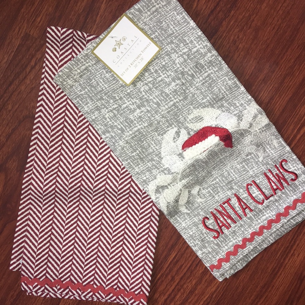 Santa Claws Embroidered Kitchen Towel Set